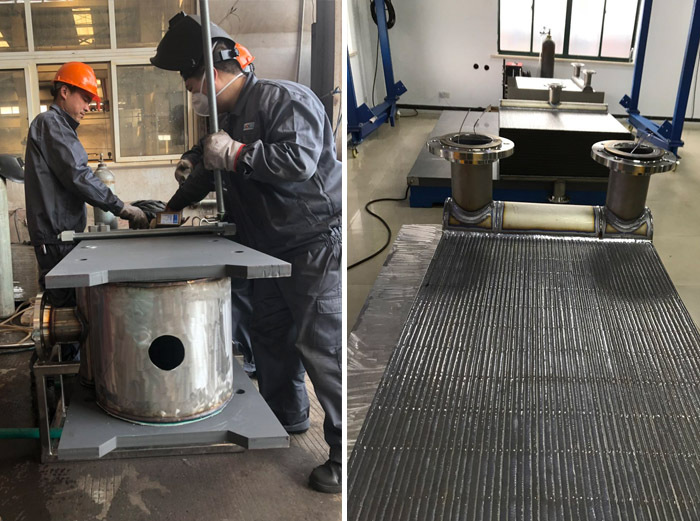 方形全焊接鈦板生產(chǎn)現(xiàn)場(chǎng) 方形全焊接鈦板生產(chǎn)現(xiàn)場(chǎng)